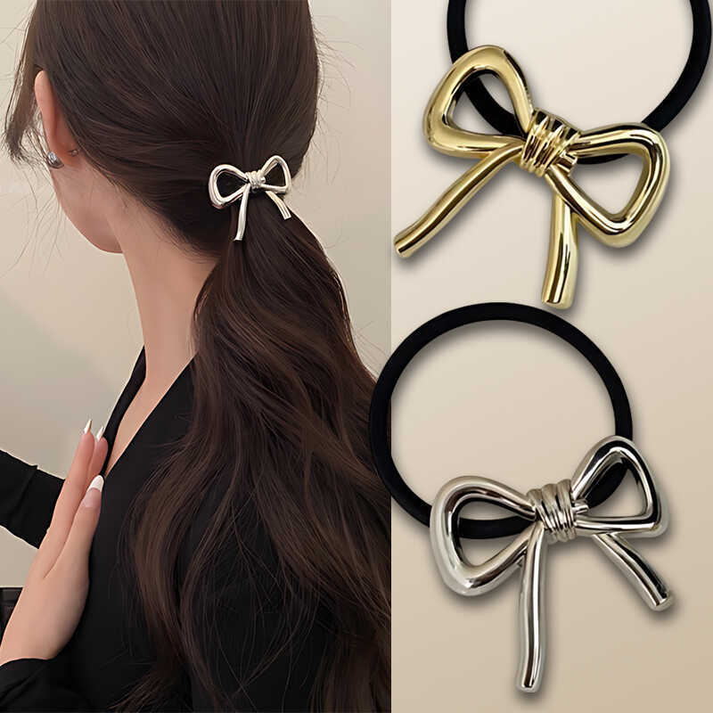 Silicone Band Women - Coréen exquis métal arc cheveux corde