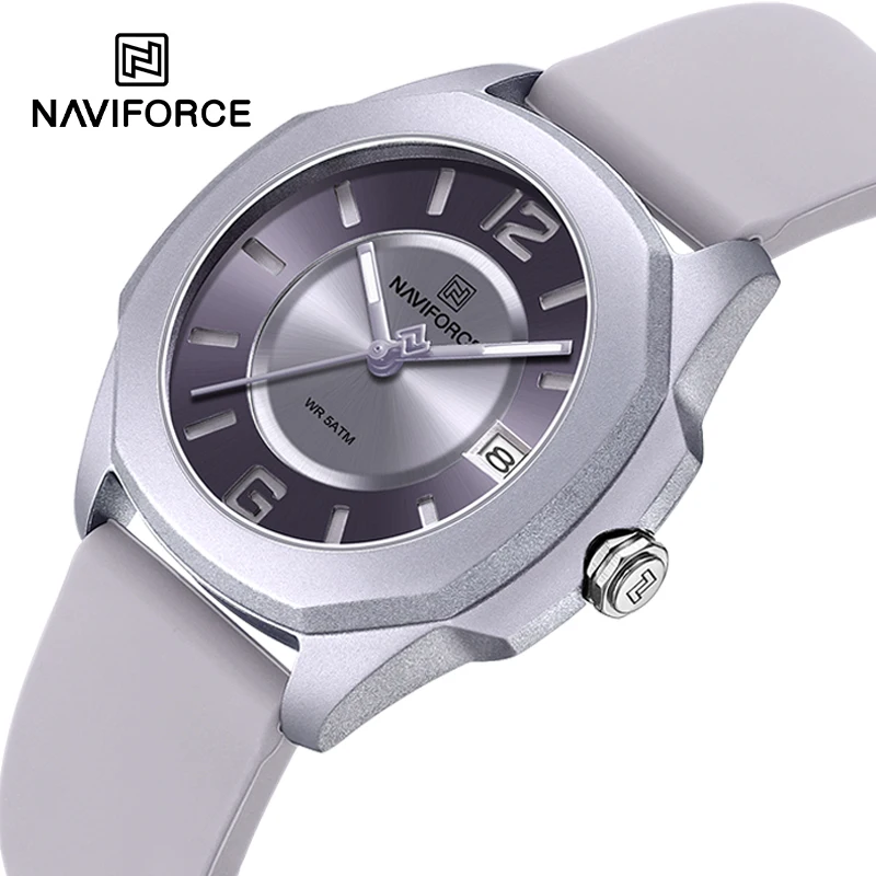 Silicone Band Women - NAVIFORCE-Montre-bracelet à quartz avec bracelet en