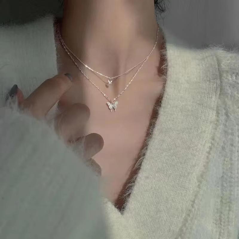 Butterfly Clasp Deployant - Nouveau collier papillon brillant pour femmes,